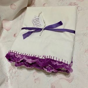 Purple Pillowcase Pair ~ royal & handmade